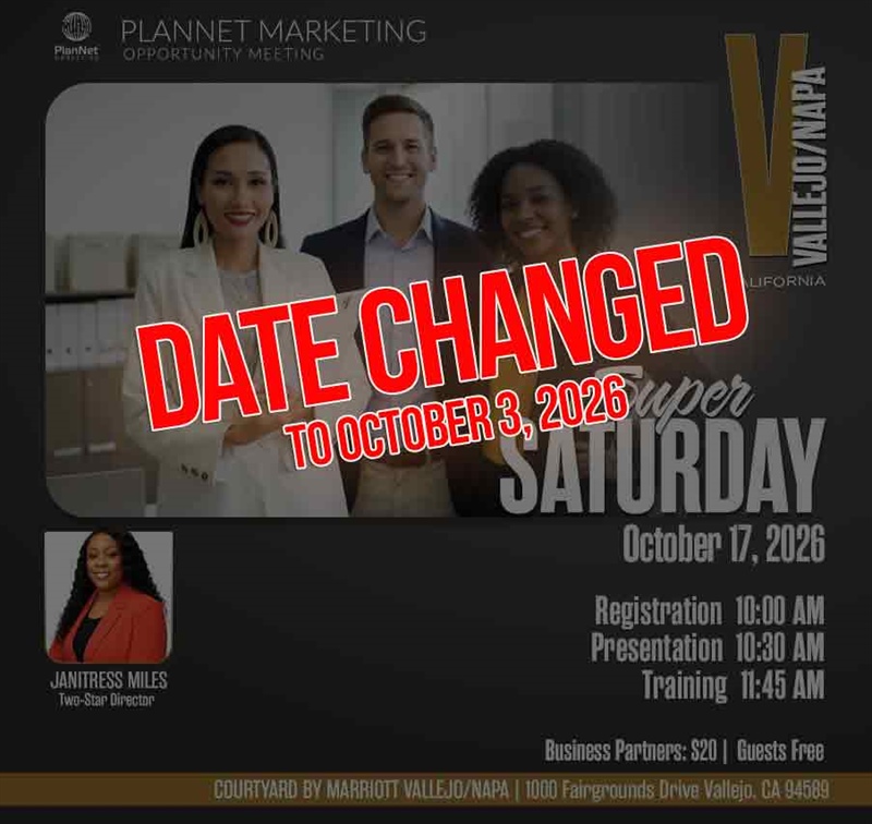 Vallejo/Napa, CA - Super Saturday (RESCHEDULED TO 10/3)