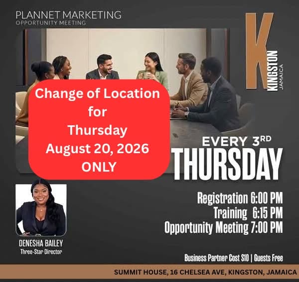 Kingston, Jamaica - Business Opportunity Meeting (LOCATION CHANGE)