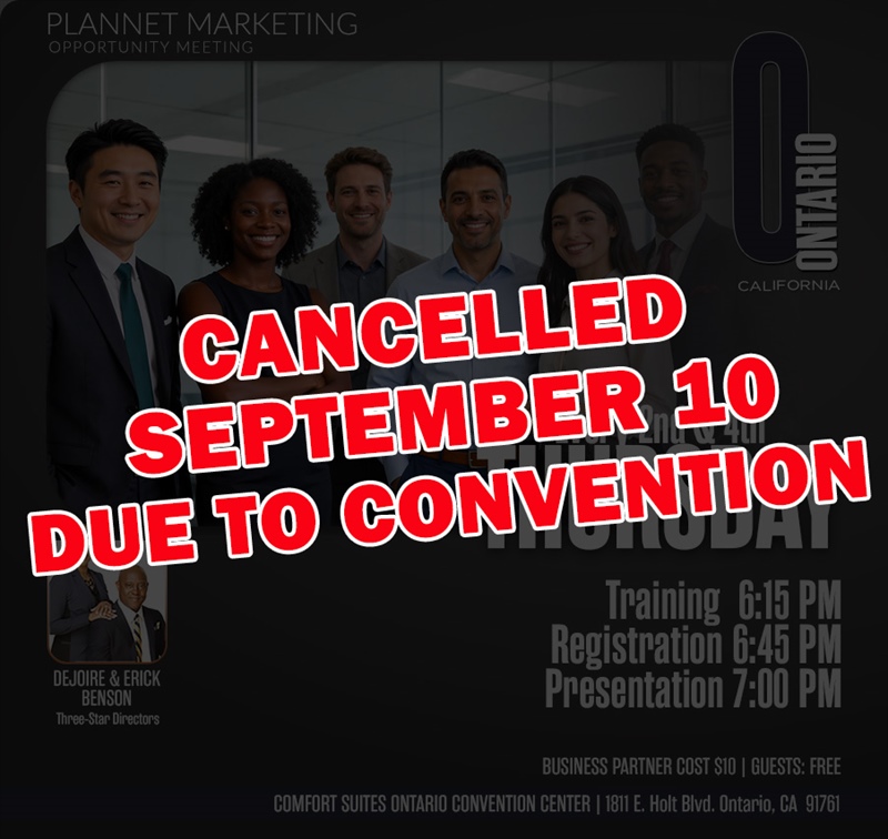 Ontario, CA - Business Opportunity Meeting (CANCELLED)