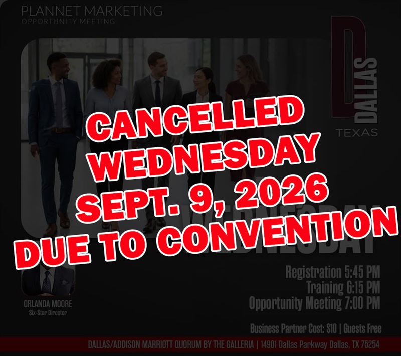 Dallas, TX - Business Opportunity Meeting (CANCELLED)