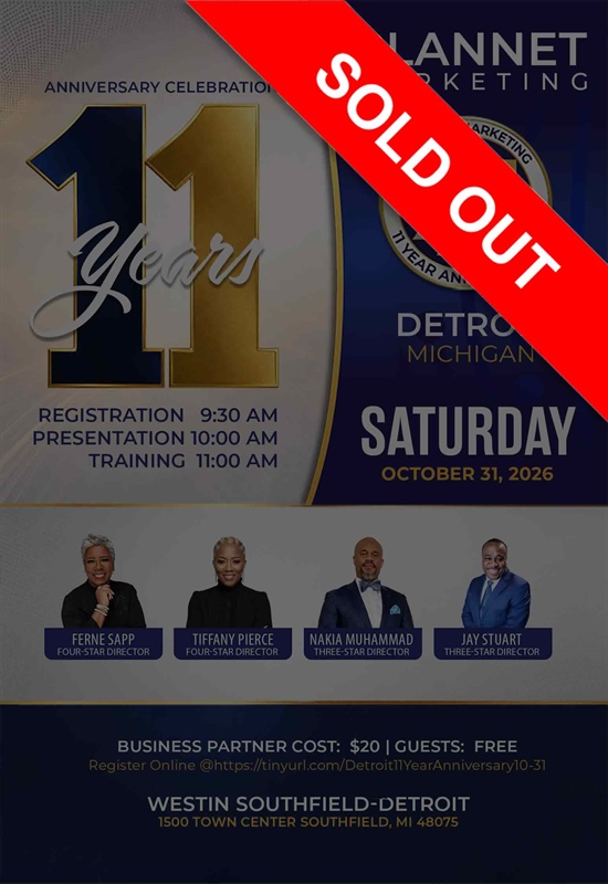 Detroit, MI - 11 Year Anniversary Meeting (SOLD OUT)