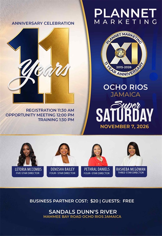 Ocho Rios, Jamaica - 11 Year Anniversary Meeting & Super Saturday