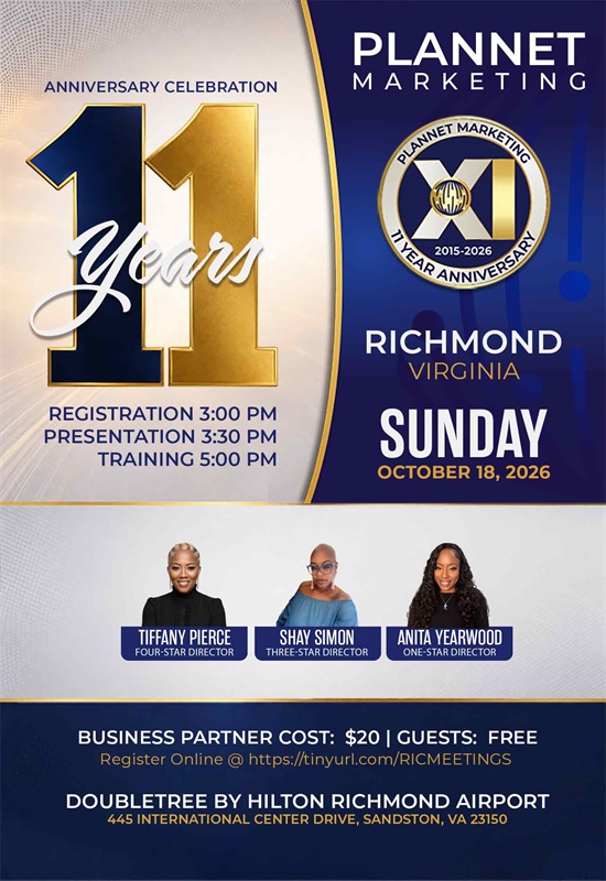Richmond, VA - 11 Year Anniversary Meeting
