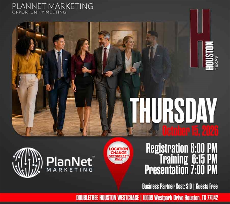 Houston, TX - Business Opportunity Meeting (LOCATION CHANGE 10/15 ONLY)