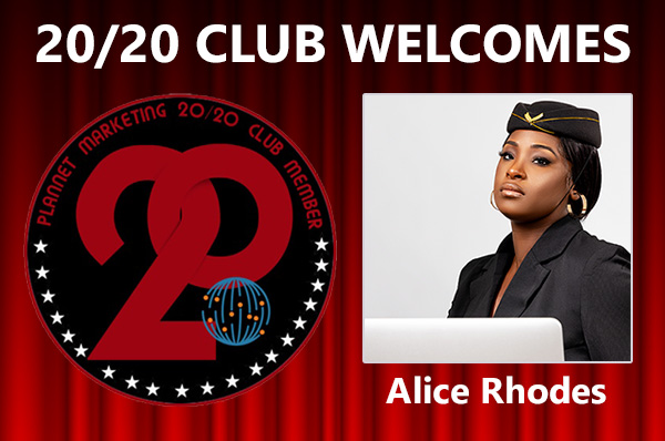 Congratulations to Alice Rhodes for Achieving the 20/20 Club!