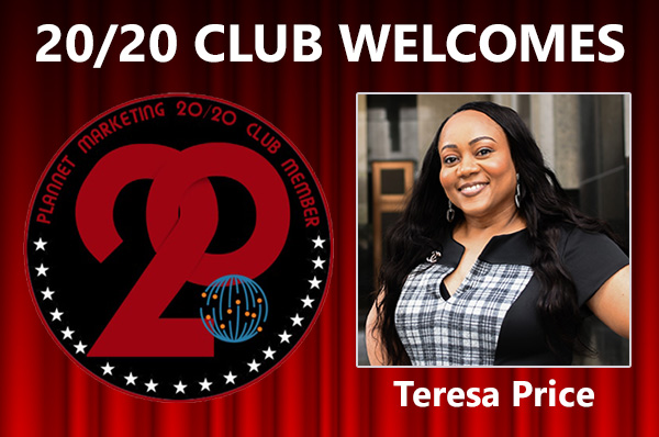 Congratulations to Teresa Price for Achieving the 20/20 Club!