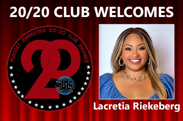 Congratulations to Lacretia Riekeberg for Achieving the 20/20 Club!