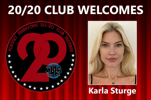 Congratulations to Karla Sturge for Achieving the 20/20 Club!