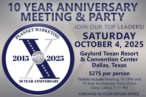PlanNet Marketing 10 Year Anniversary Meeting & Party