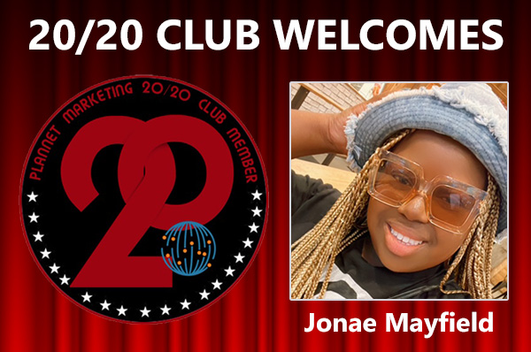 Congratulations to Jonae Mayfield for Achieving the 20/20 Club!