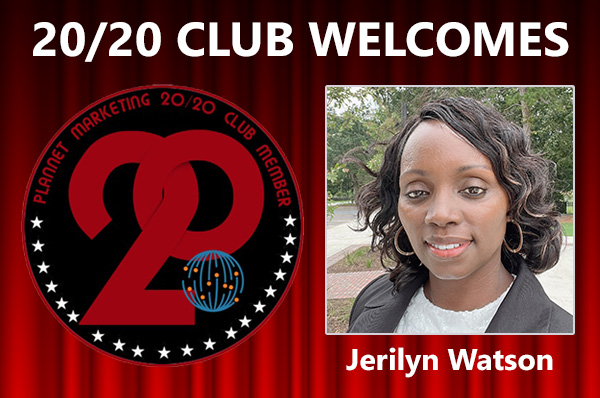 Congratulations to Jerilyn Watson for Achieving the 20/20 Club!