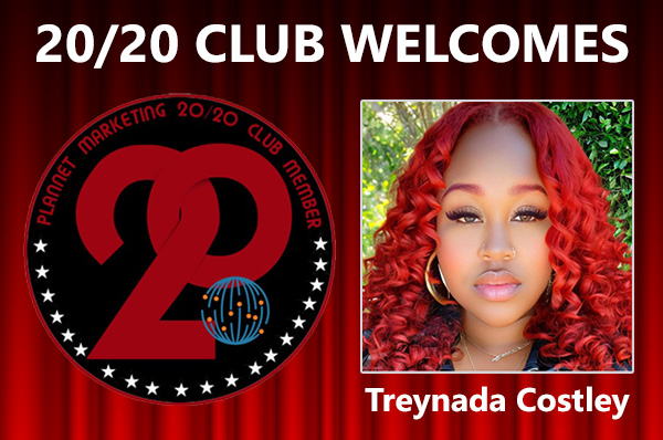 Congratulations to Treynada Costley for Achieving the 20/20 Club!