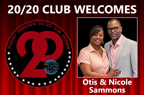 Congratulations to Otis and Nicole Sammons for Achieving the 20/20 Club!