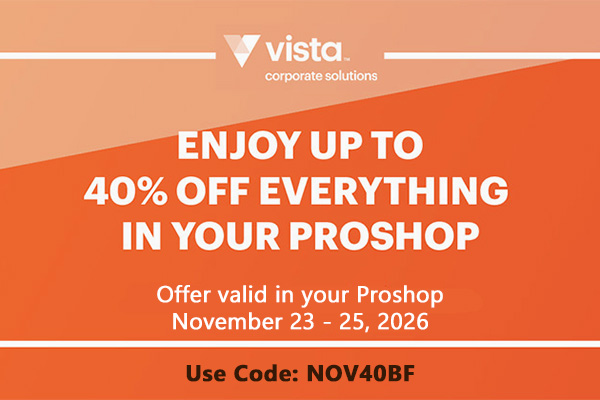 Enjoy Up to 40% Off Everything in Your Proshop at Vistaprint!